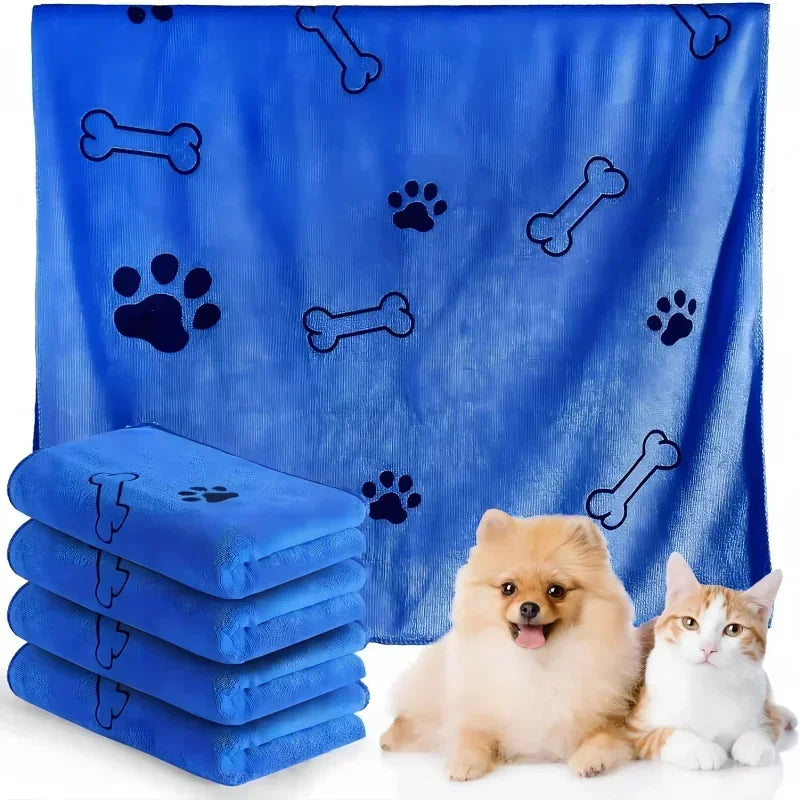 Quick-Drying Microfiber Dog Towel Absorbent Pet Bath Product Fiber Quick-drying Bath Towel Car Wiping Cloth Pet Supplies Oasis Select Blue 60cmx100cm