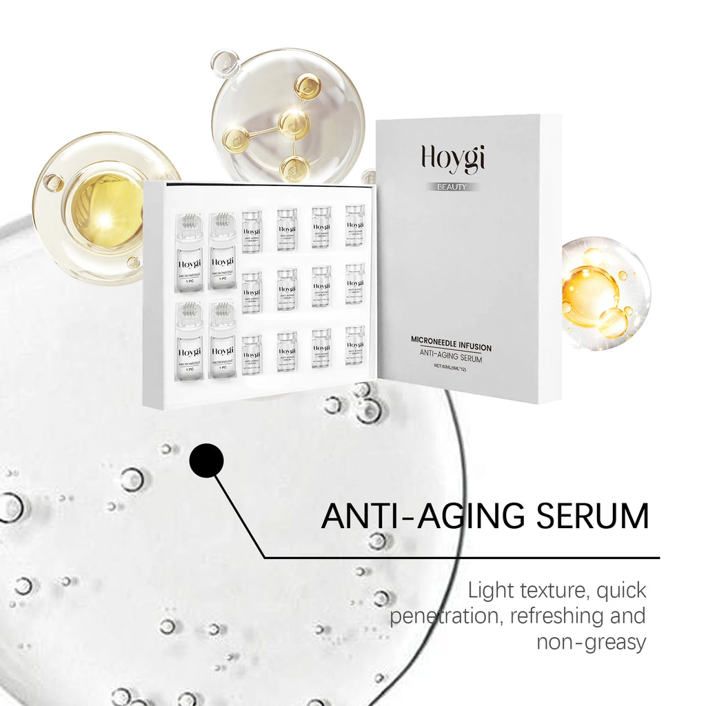 Firming Facial Serum Set with Microneedle Roller Anti-Aging Tightening Hydrating Facial Essence Fade Smoothing Skin Beauty Oasis Select