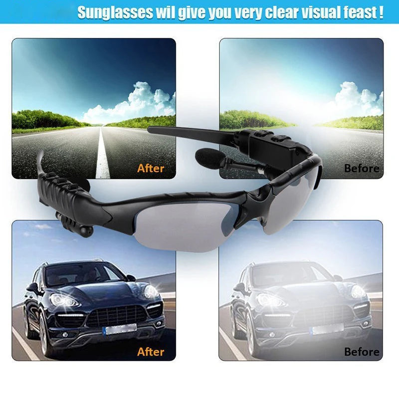 Glasses Headset Stereo Earphones Wireless Headset with Mic Glasses Sunglasses for Driving Cycling Sports Headphones Oasis Select