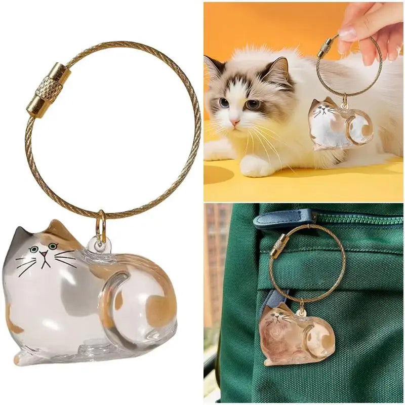 Cat Keychain Pendant Backpack Cat Hair Storage Box Hanging Cat Bag Hanging Pet Hair Grooming Souvenirs Oasis Select