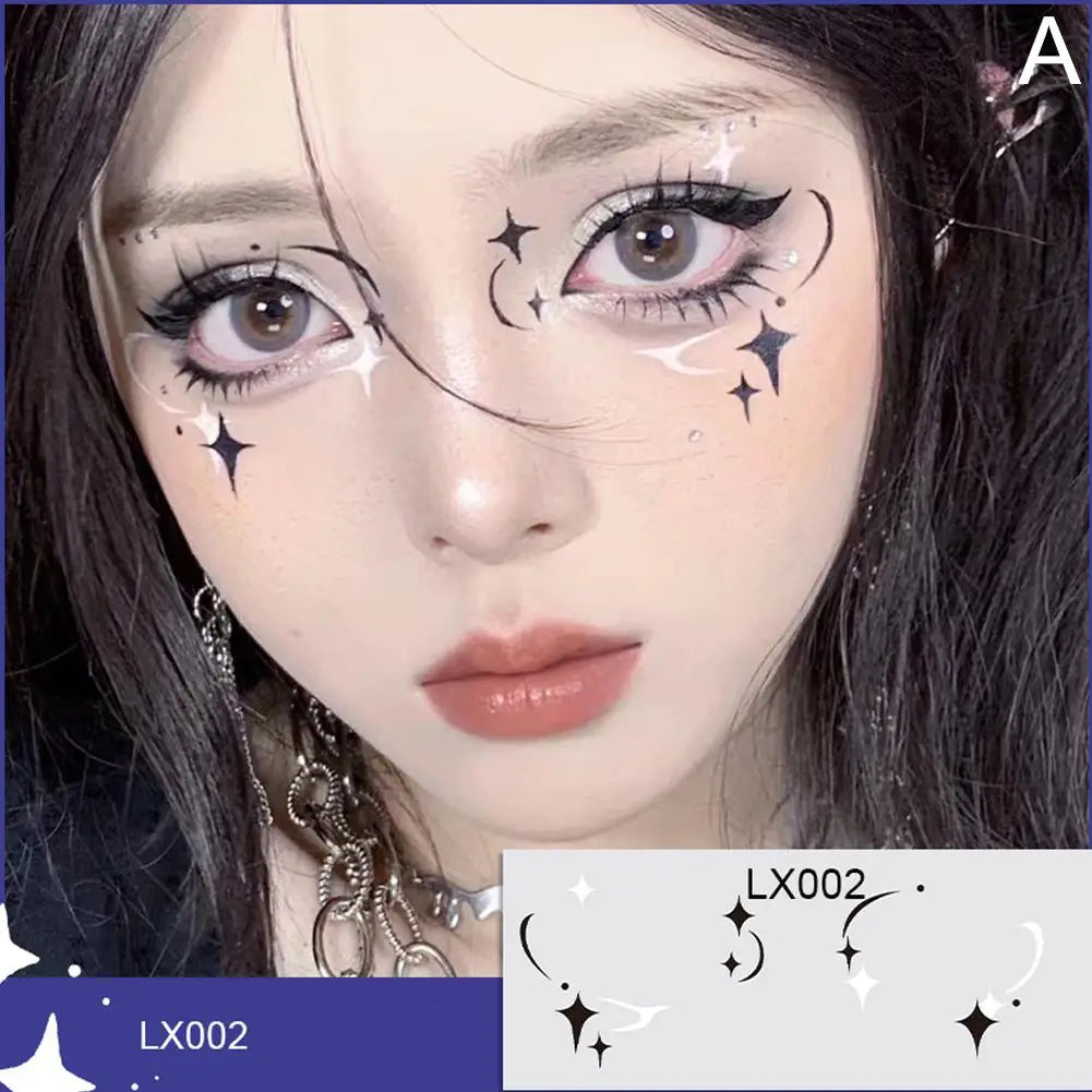 Cute Love Hearts Face Temporary Tattoos for Girls Face Makeup, Eye Shadow Stickers Waterproof Fake Tattoos Party & Festive Looks Oasis Select A
