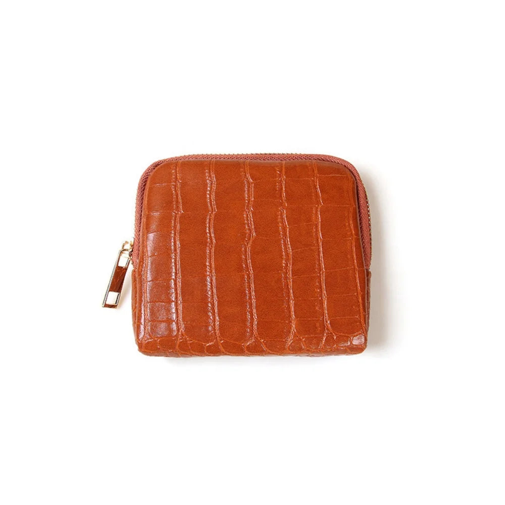 Travel Jewelry Organizer Crocodile-Pattern Jewelry Storage Bag Crocodile Pattern Bag Multi-Compartment Portable Jewelry Case Oasis Select Brown