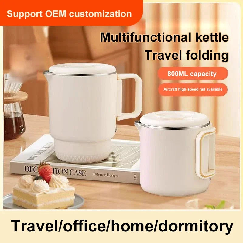 Folding kettle travel portable kettle 304 stainless steel electric kettle double-layer anti-scalding Oasis Select