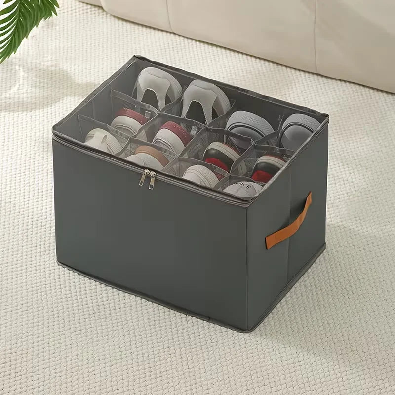 1pc Foldable Oxford Fabric Shoe Organizer with Lid/Dustproof Storage Box for Shoe,Clothes&Accessorie/Versatile Home Organization Oasis Select