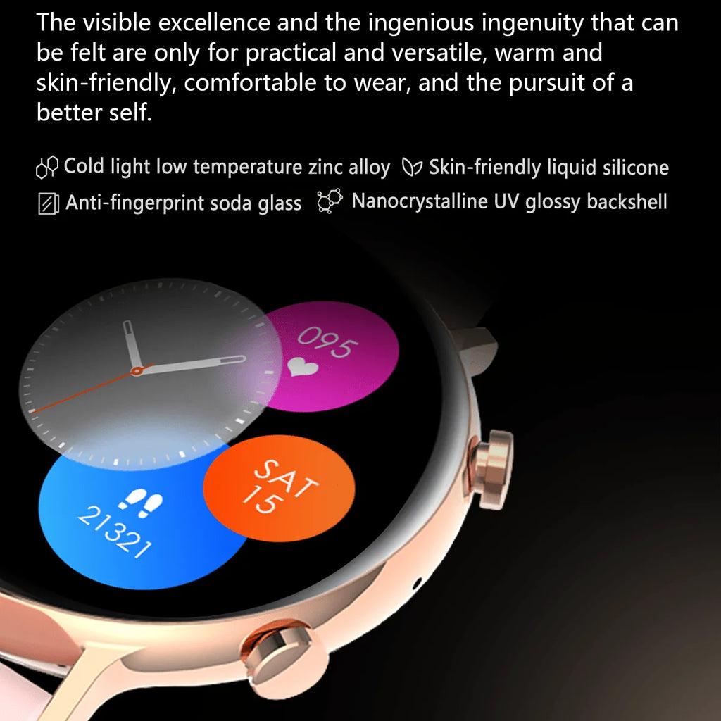 Smart Watch Sports Fitness Smartwatch Waterproof 1.3" Men Women Blue Tooth Call Heart Rate Health Watches Voice assistant Music Oasis Select