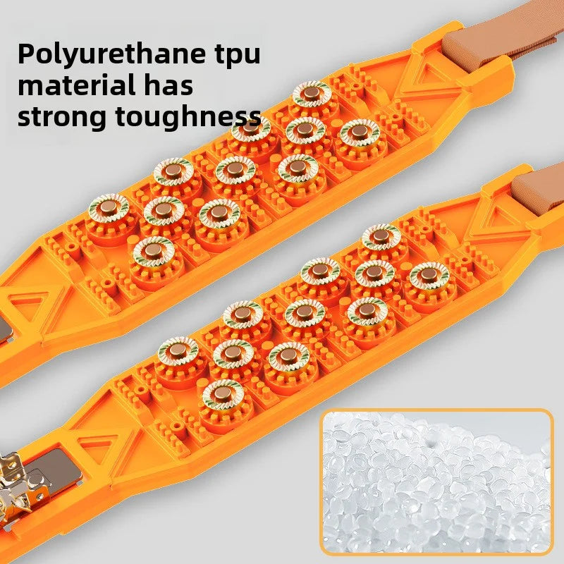 Universal All-Terrain Snow Traction Chains for SUVs, Cars, and Off-Road Vehicles Without Tire Damage Oasis Select 2PCS