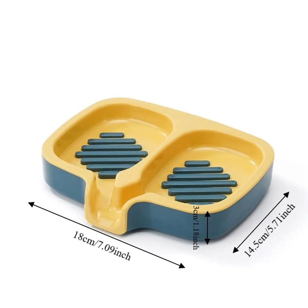 Double-Layer Soap Dish | Quick Drain Anti-Slip Soap Tray