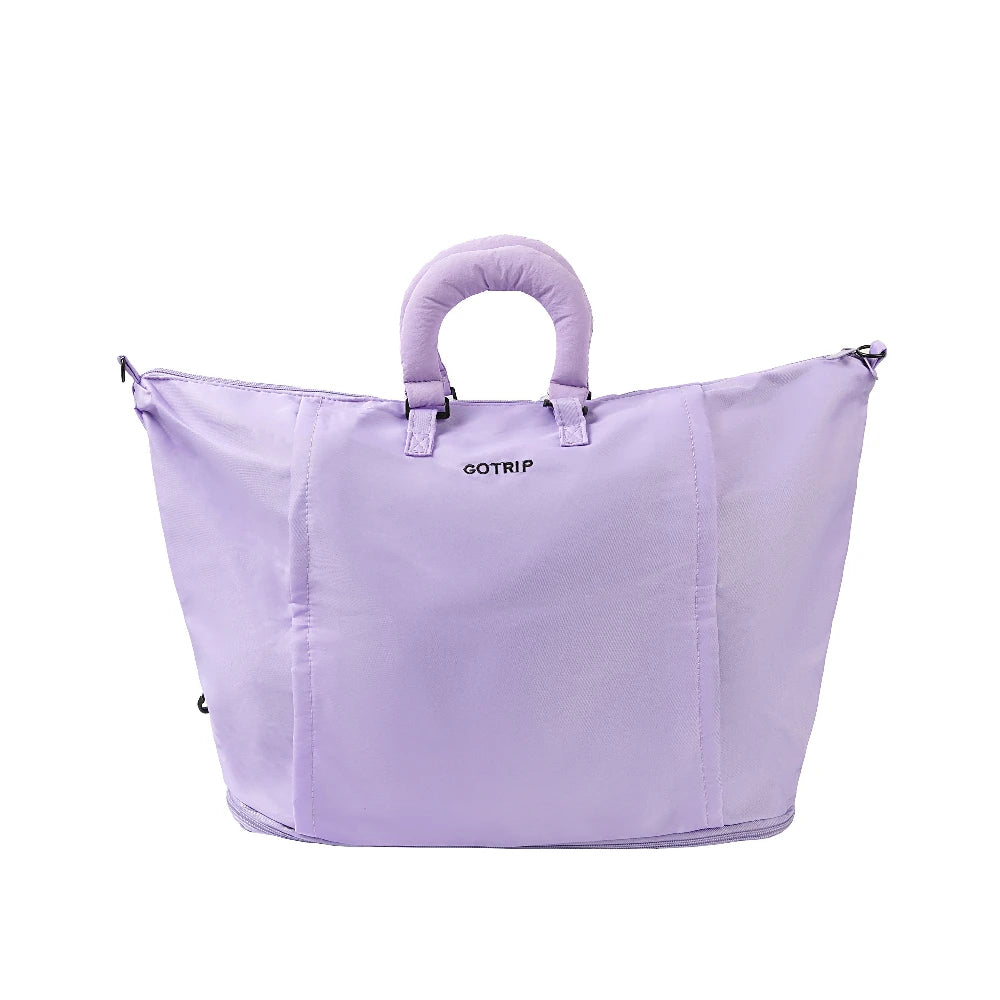 Expandable Oxford Cloth Duffel Bag, Water Resistant Large Capacity Travel Bag with Detachable Shoulder Strap Oasis Select Purple
