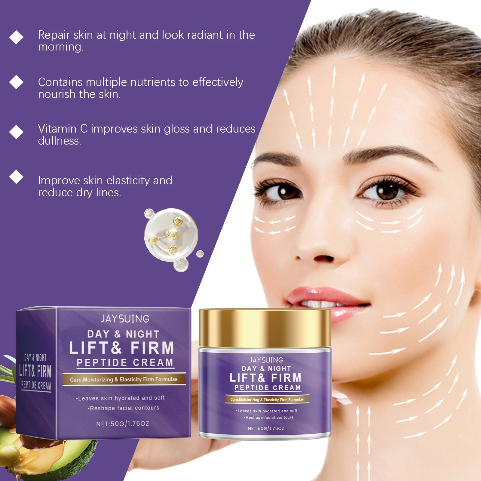 Jaysuing Day & Night Face Cream – Hyaluronic Acid Anti-Aging Face Moisturizer Cream Oasis Select