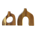 2PCS Wooden Vases Small Decorative Table Centerpiece Scandinavian Living Room Decor Faux Plant Holder Modern Oasis Select Small-Natural