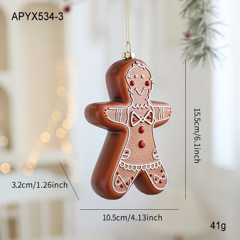 Gingerbread Man Christmas Tree Hanging Ornament Plastic Cute Holiday Pendant For Kids And Adults Home Table Mantel Party Decor Oasis Select Gingerbread B
