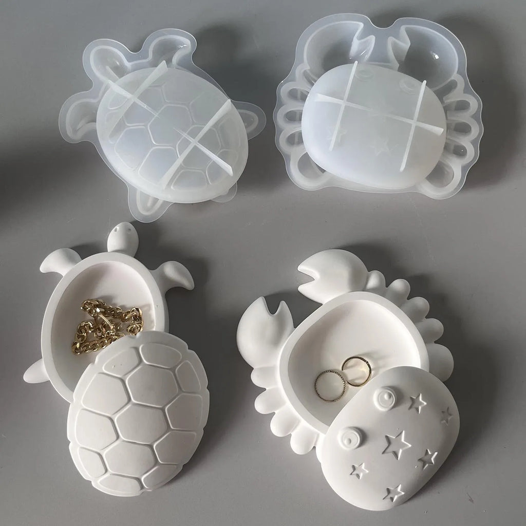 Turtle & Crab Silicone Mold – Resin, Plaster & Cement Casting