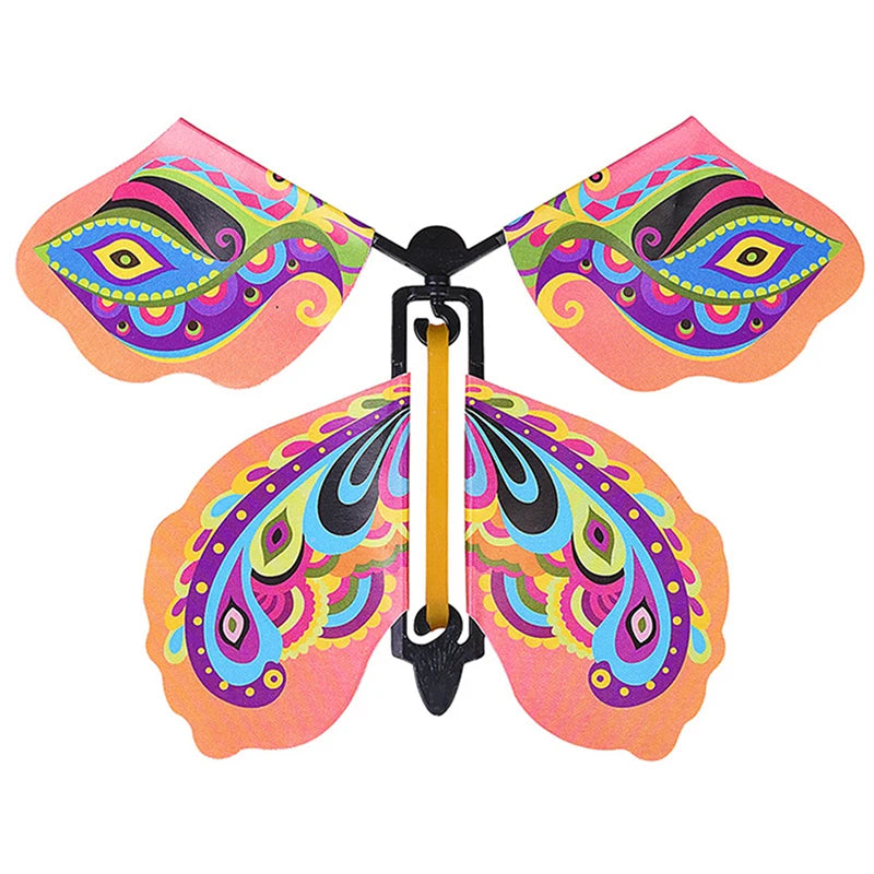 10 PCS Magic Wind Up Flying Butterfly Surprise Box in The Book Rubber Band Powered Magic Fairy Flying Toy Surprise Gift Oasis Select