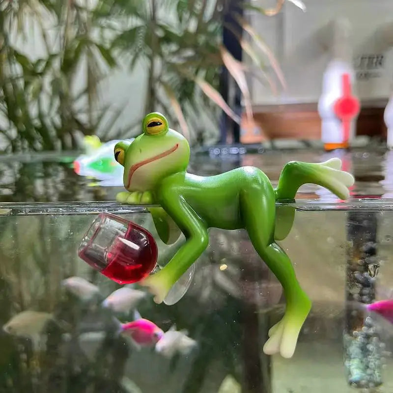 Artificial Frog Basin Hanging Glass Fish Tank Edge Hanging Outdoor Garden Flower POTS Hanging Decorative Animal Ornaments Oasis Select