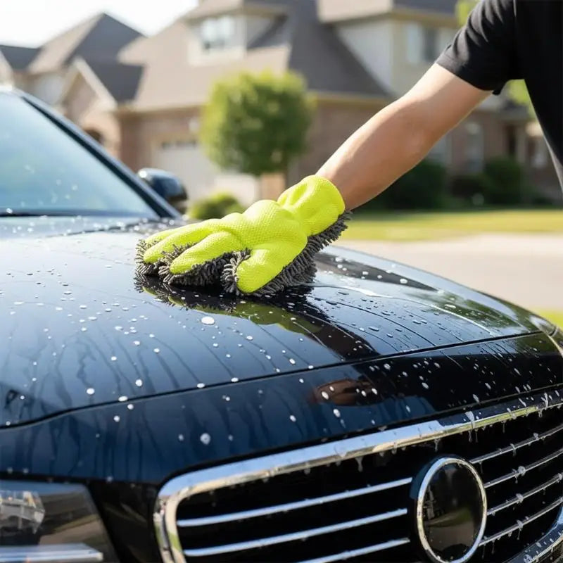 1/2Pcs Car Wash Gloves Microfiber Wipe Car Sponge Free Car Wash Cleaning Coral Velvet Double-Sided Cleaning Tool Oasis Select
