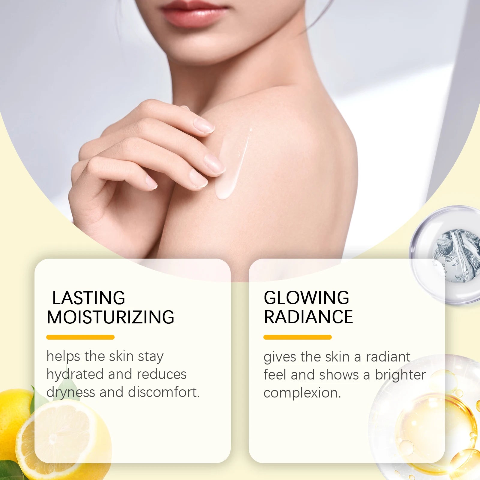 Lemon Brightening Body Lotion Gently Moisturizes Dry Skin Even Skin Tone Whitening Nourishing Lightening Body Cream Oasis Select