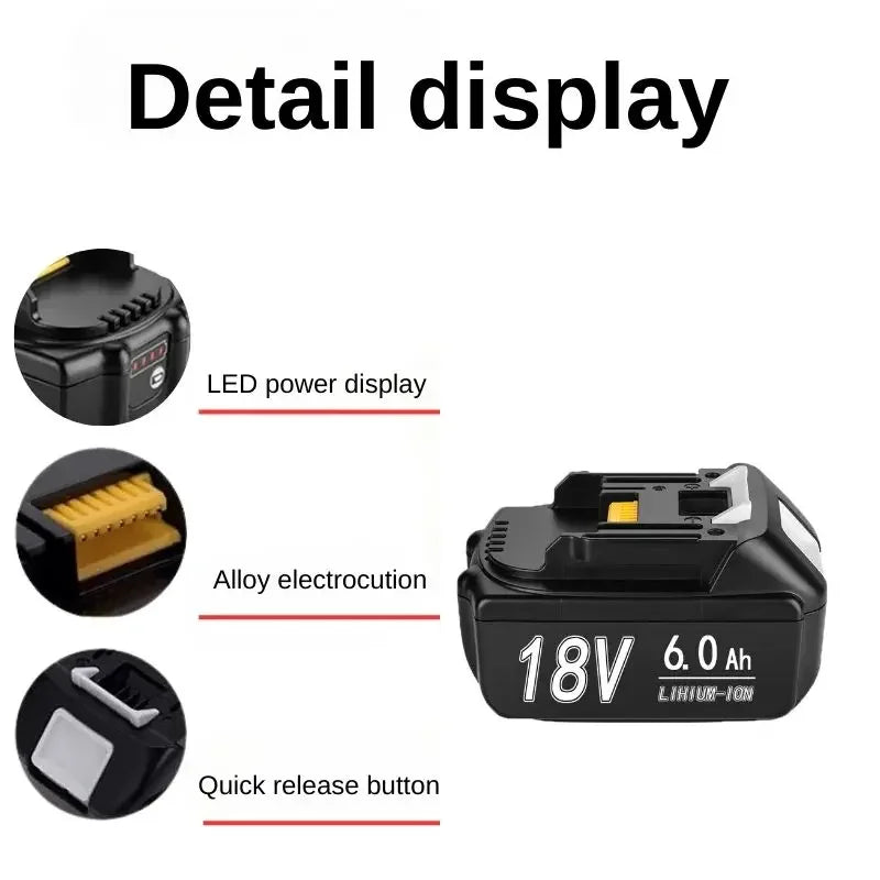 For Makita 18V 6Ah8Ah12Ah Battery Rechargeable Battery 18650 Lithium-ion Cell Suitable For Makita Power Tool Oasis Select