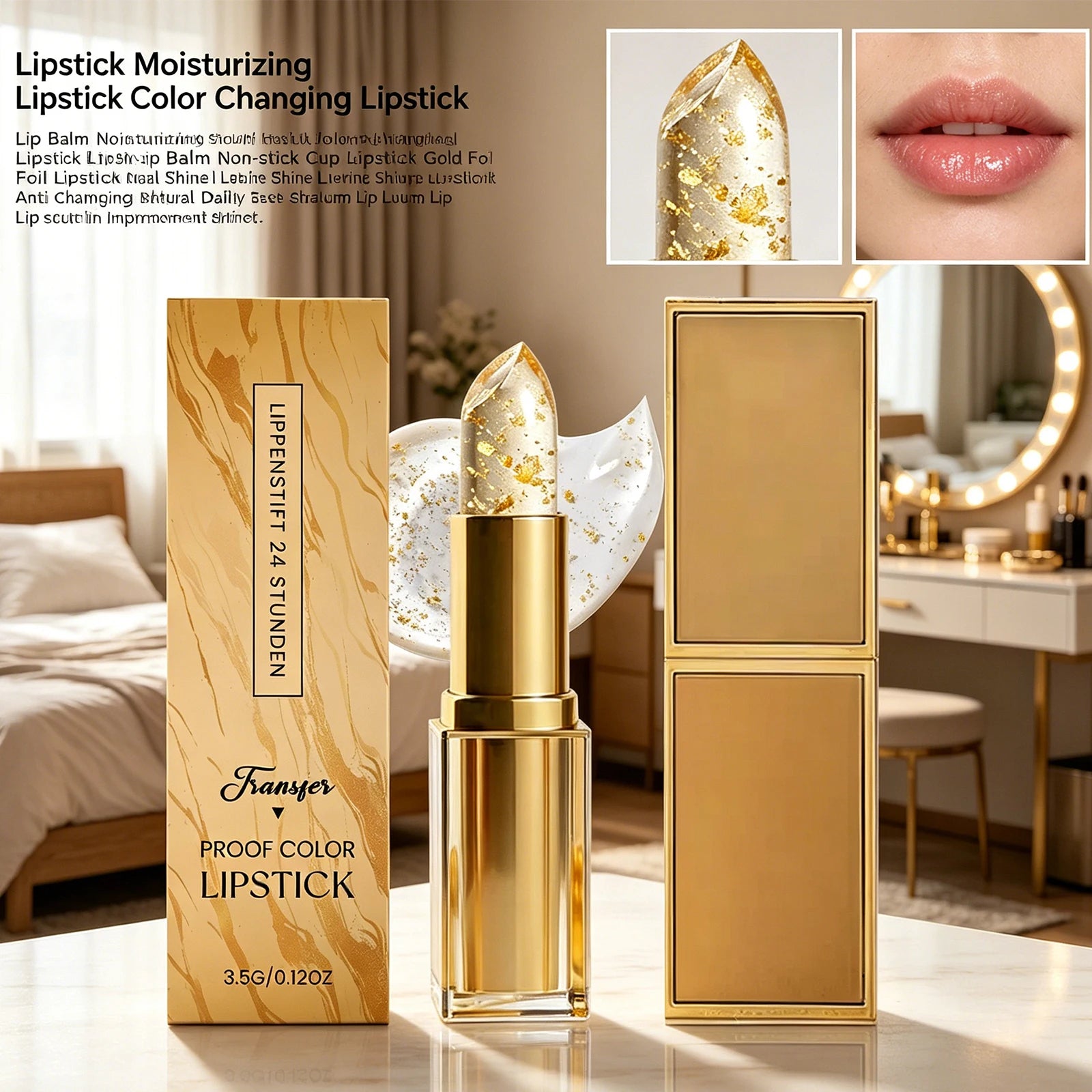 Gold Foil Color-Changing Lip Balm – Hydrating & Plumping Color-Changing Lip Balm Oasis Select
