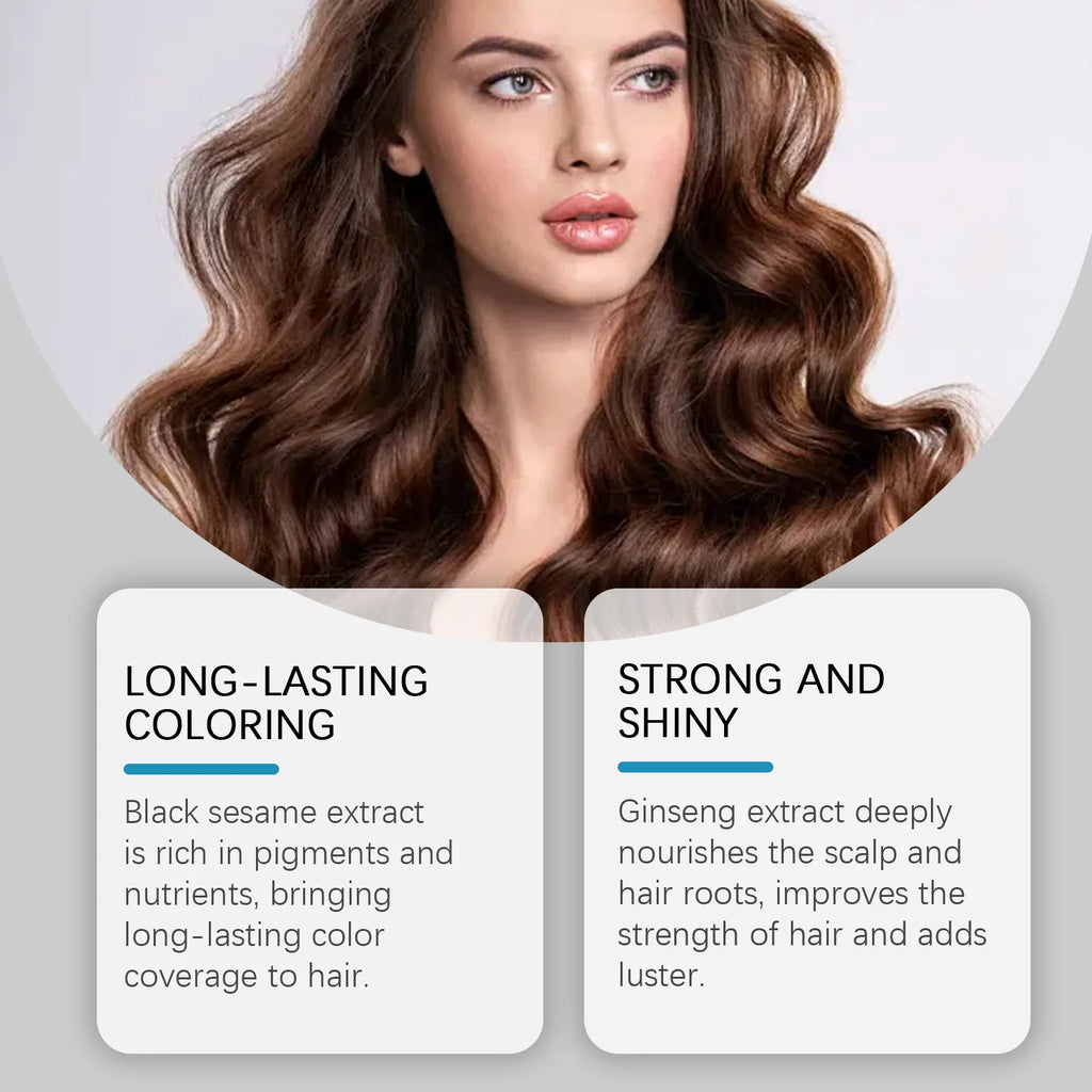 Herbal Hair Dye Shampoo Nourishing Repairing Scalp Long Lasting Red Purple Brown Black Color Coverage Home Hair Coloring Product Oasis Select