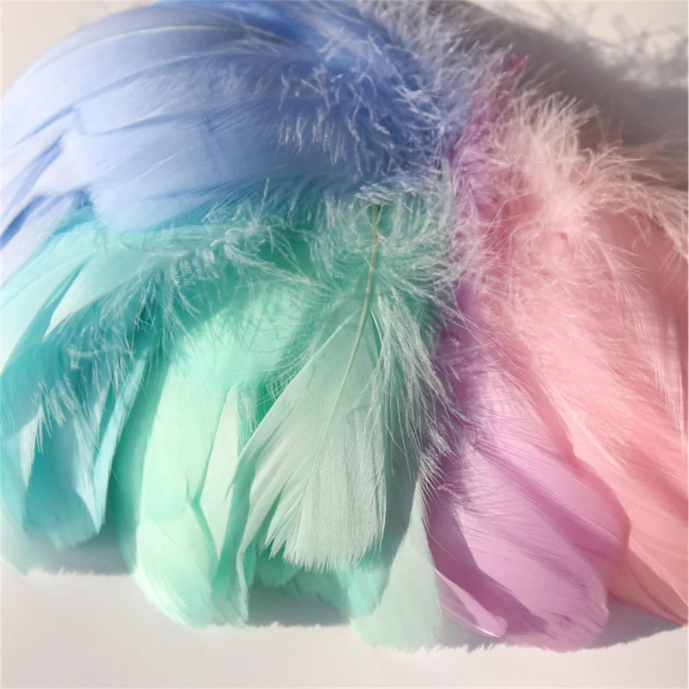 100PCS Small Goose Feathers for DIY Crafts 5-8cm Coloed Swan Plumes Wedding Party Handicraft Accessories Dream Catcher Feathers Oasis Select
