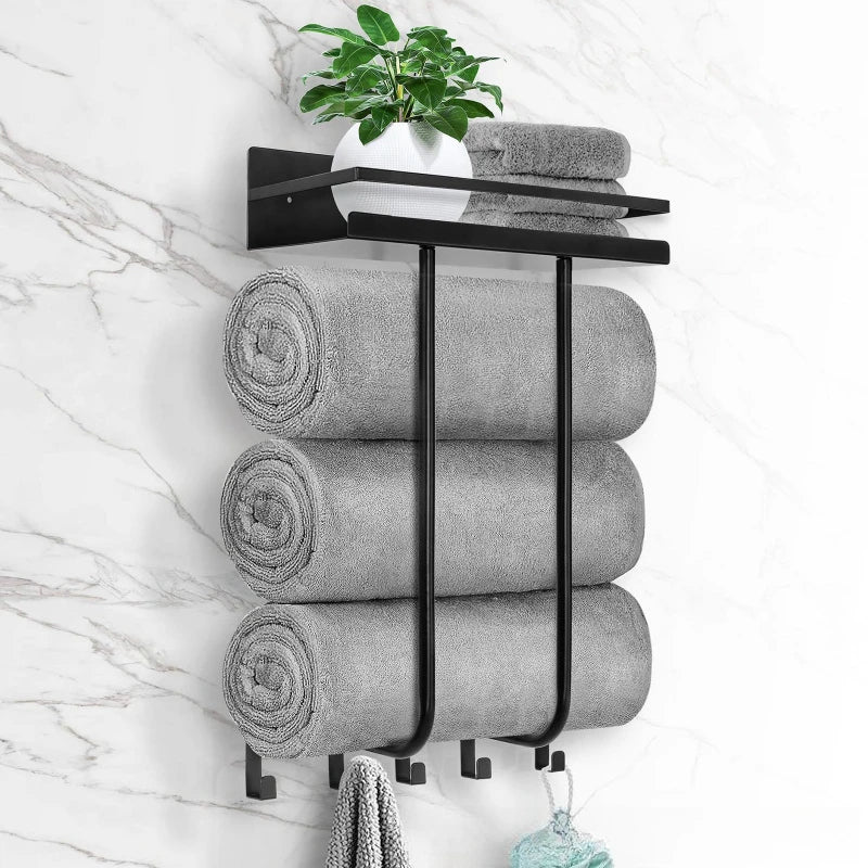 Towel rack Bathroom wall rack Wrought iron toilet wall-mounted bath towel towel storage rack Oasis Select
