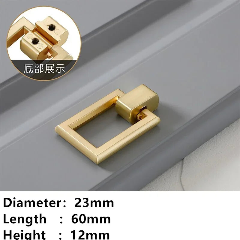 Handles Drawer Cabinet Furniture Kitchen Handles for Cabinet Knob Door Drawer Furniture Kitchen Golden Single hole Rings Knob Oasis Select 665-Zinc alloy