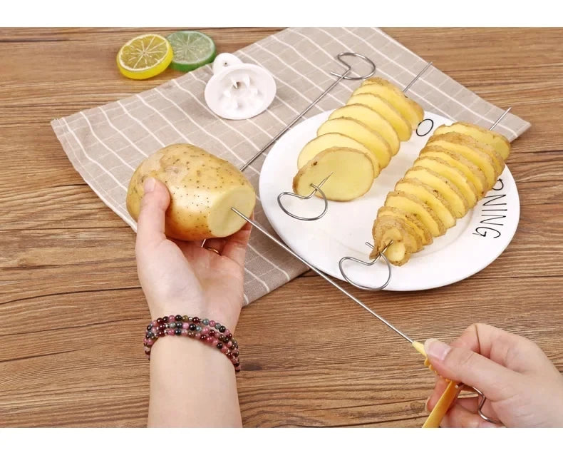 Spiral Potato Slicer Cutter – Stainless Steel Twisted Veggie Tool