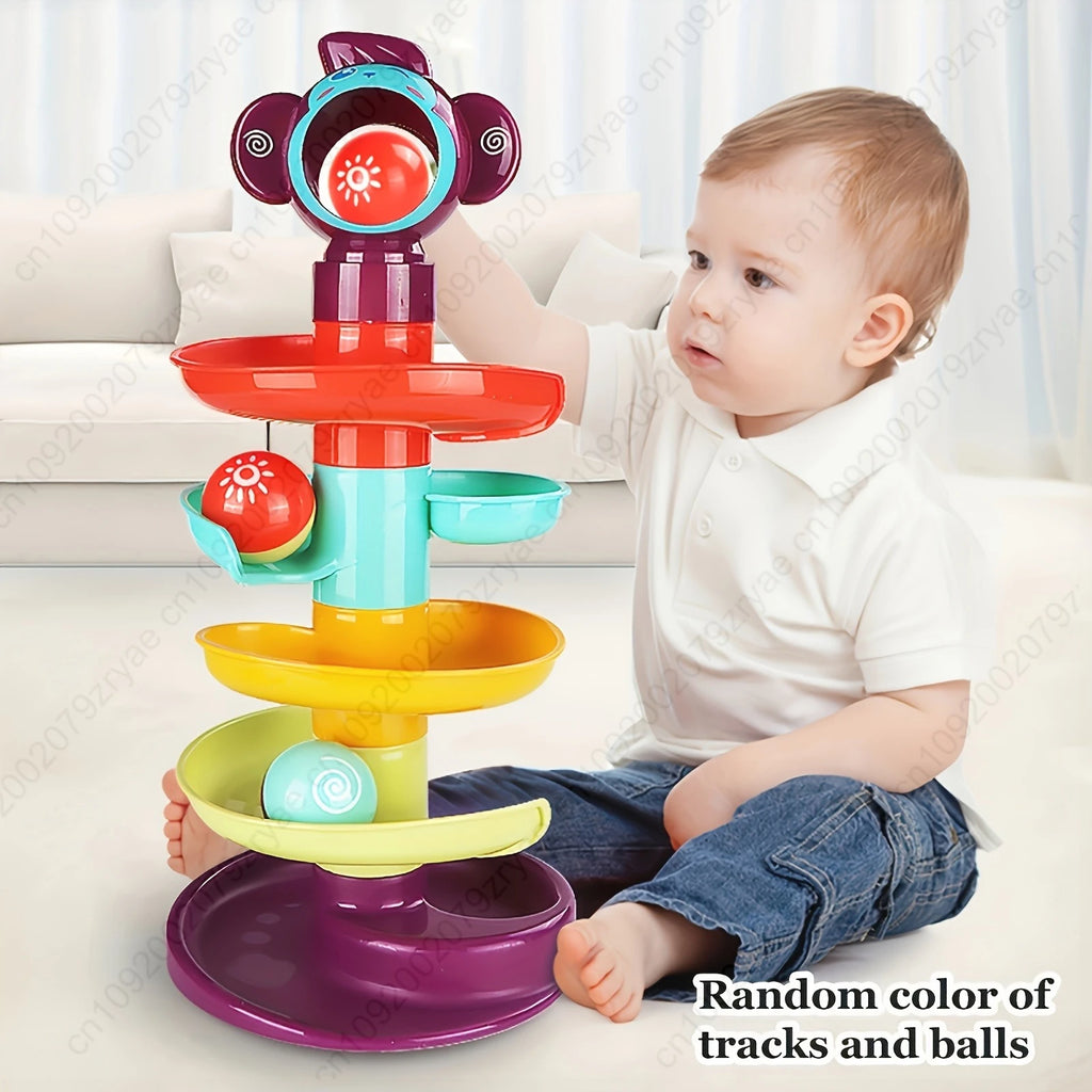 A Fun And Educational Ball Track Tower, a Rolling Ball Early Learning Toy, Spinning Balls,Great Gifts for Holidays And Birthdays Oasis Select mixed color
