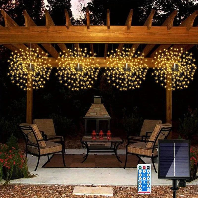 Led Solar-powered Hanging Smoke and Flower Lamps, Outdoor Garden Decoration, Lawn, Wedding Courtyard Decoration, Dandelion Lamps Oasis Select