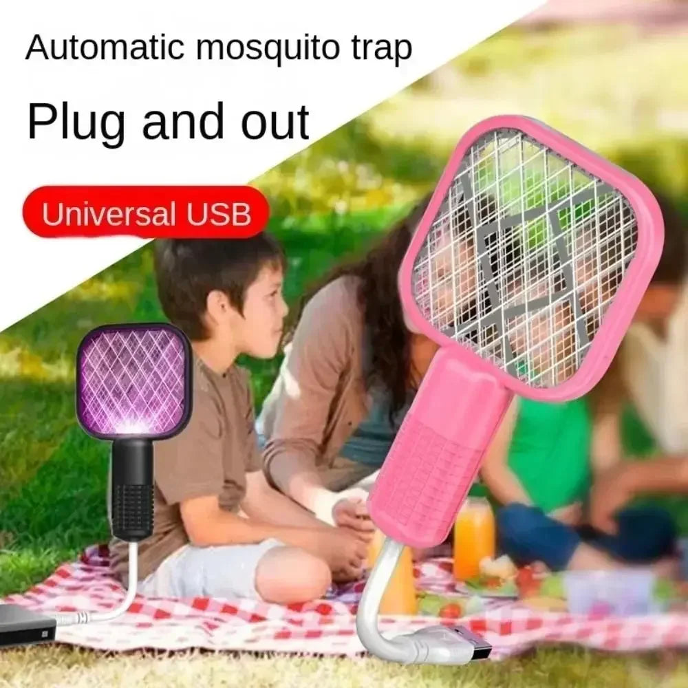 Electric Mosquito Swatter Rechargeable Bug Zapper UV Light Fly Killer Insect Racket for Home Outdoor Pest Control Camping Use Oasis Select