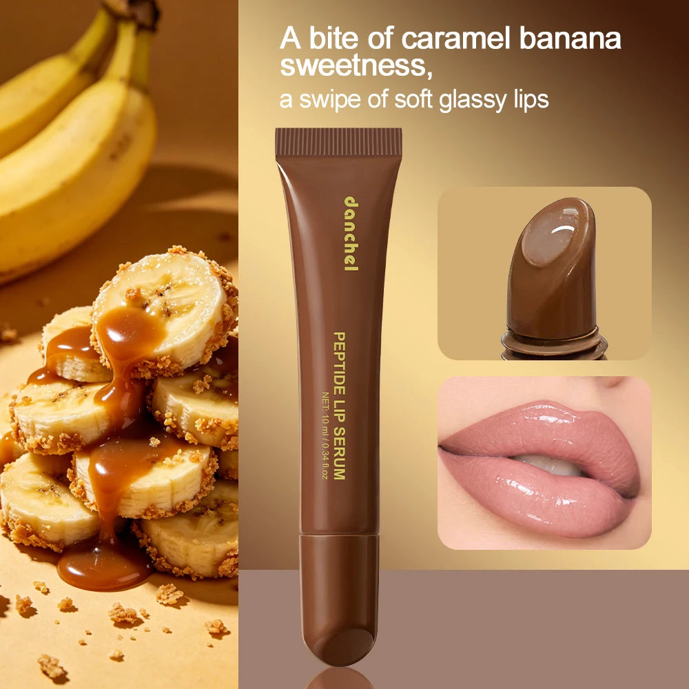 Caramel Banana Flavoured Peptide Lip Balm Instant Deep Hydration Smooth Fine Lines High Gloss Lip Finish Banana Peptide Lip Balm Oasis Select