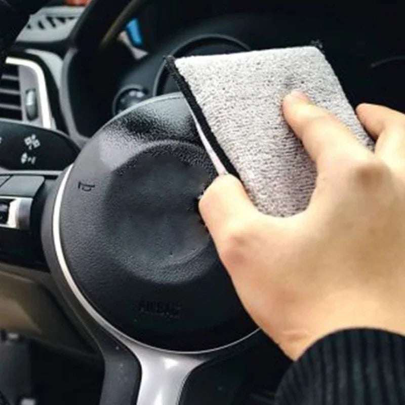 2-10Pcs Soft Double Side Microfiber Scrubbing Sponge Car Leather Cleaning Microfiber Towel Wax Sponge Auto Detailing Tools Oasis Select