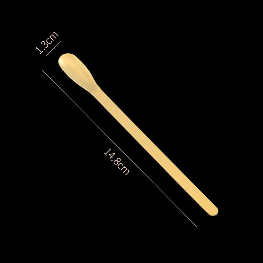 New Stainless Steel Tea Sticks Japanese Traditional Leaf Tea Scoops Leaf Spatula Kitchen Tool Oasis Select Gold Spoon