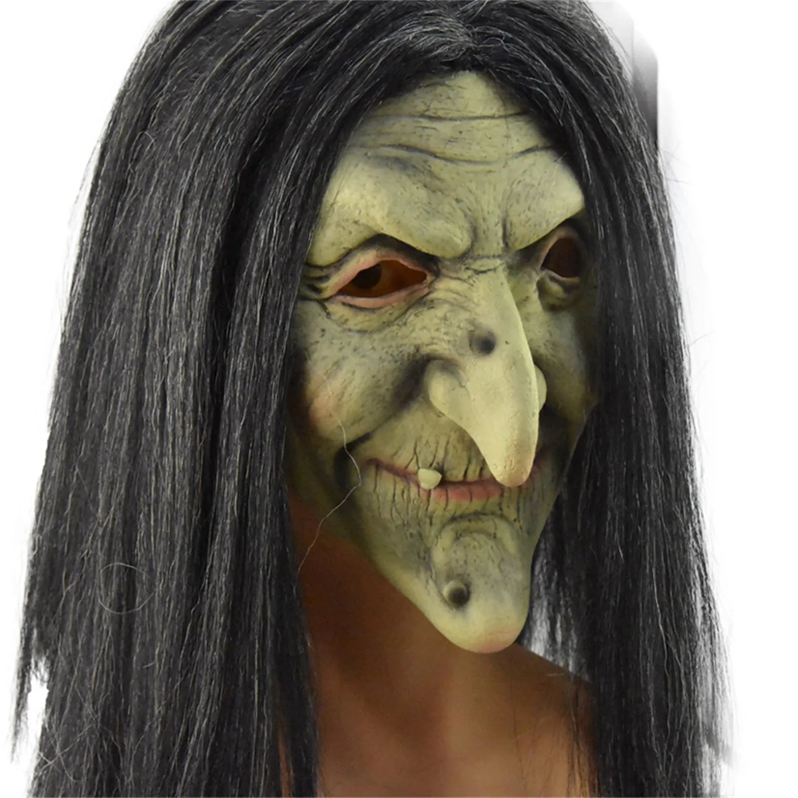 Scary Old Witch Latex Mask with Hair | Halloween Costume Halloween Costume Mask Oasis Select
