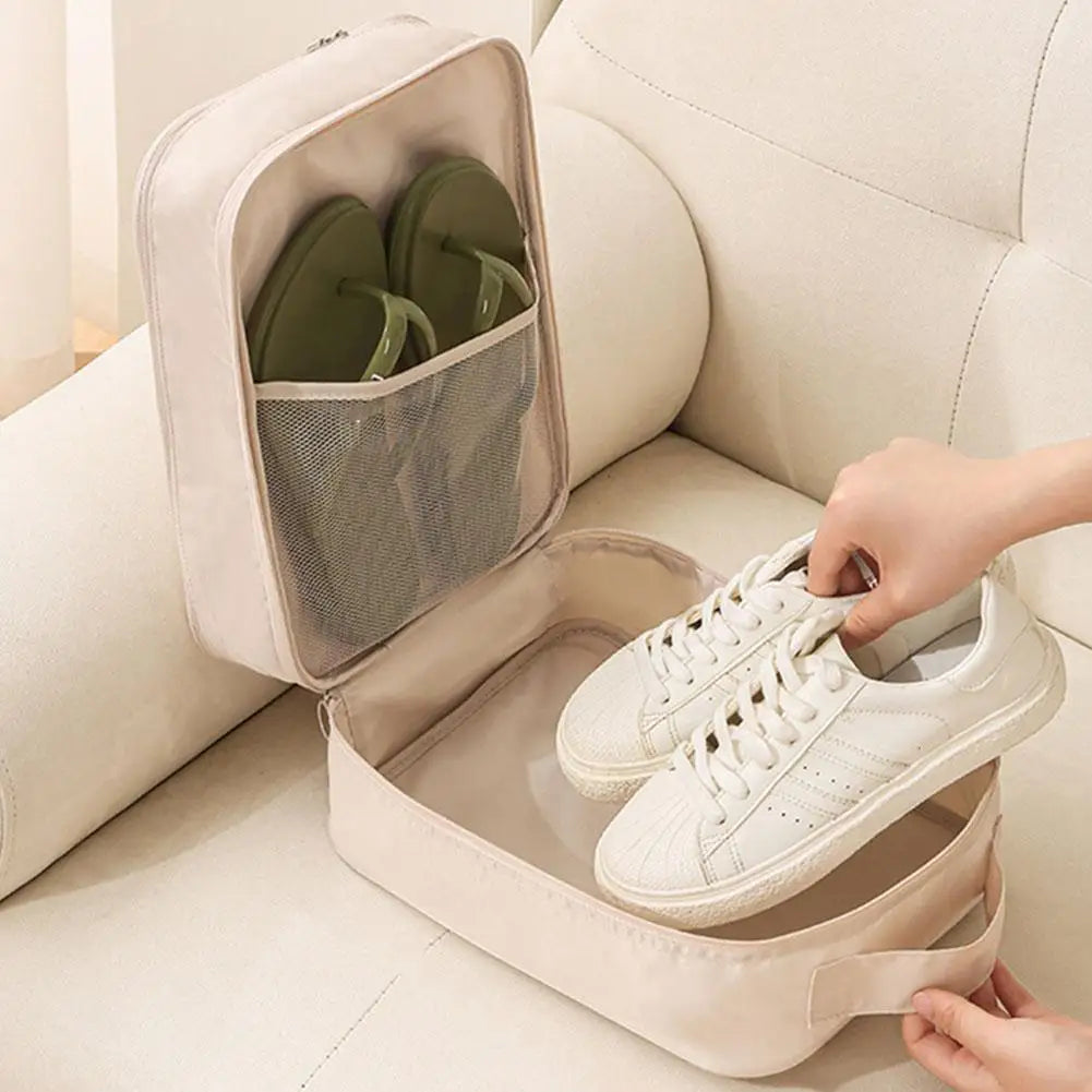 Oxford Cloth Travel Shoe Bag Multi-functional 3-Layer Storage Organizer Portable Waterproof Shoe Pouch for Travel Trip Oasis Select