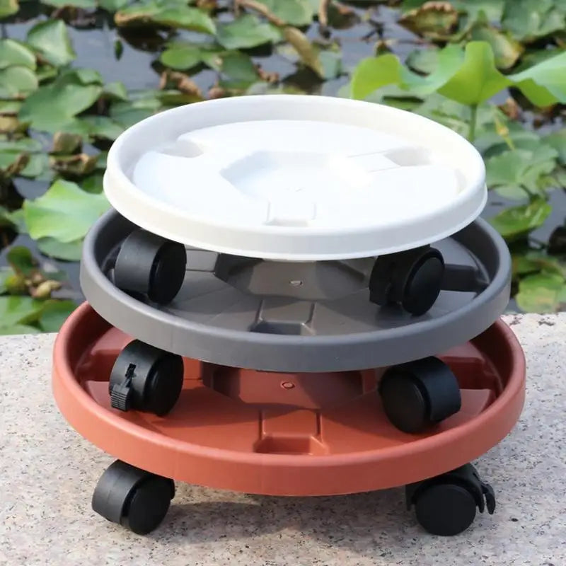 Rolling Plant Stand Tray with Wheels – Heavy Duty Pot Caddy