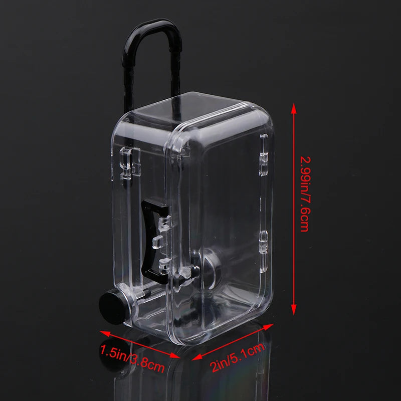 Mini Trolley Luggage Storing Doll Clothes Shoes Jewelry Cute Plastic