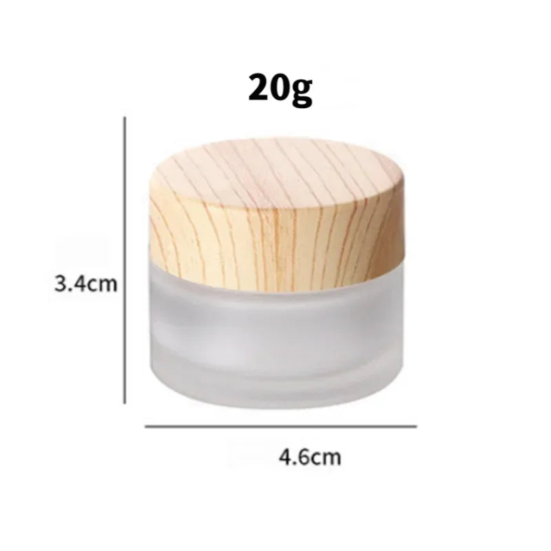 5g/10g/30g/50g Empty Glasses Cosmetic Makeup Jar Pots Frosted Sample Bottles Eyeshadow Face Cream Lip Balm Refillable Containers Oasis Select 20g