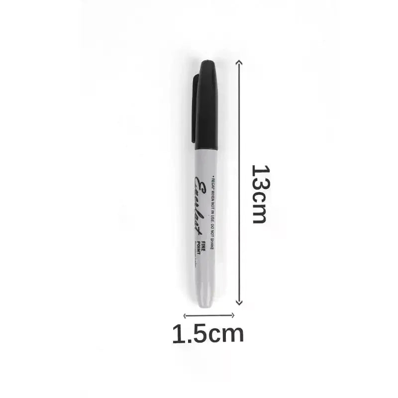 Black Permanent Marker Pens – Fine Tip, Waterproof, Quick Dry