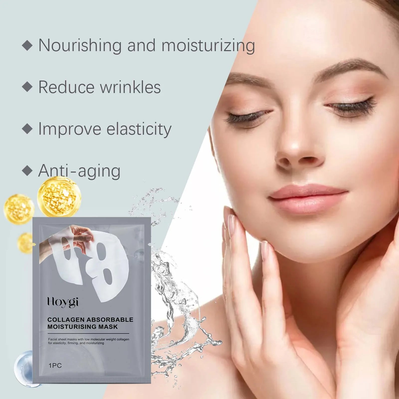 Hoygi Collagen Sheet Mask – Hydrating, Pore-Minimizing & Anti-Aging Collagen Sheet Mask Oasis Select