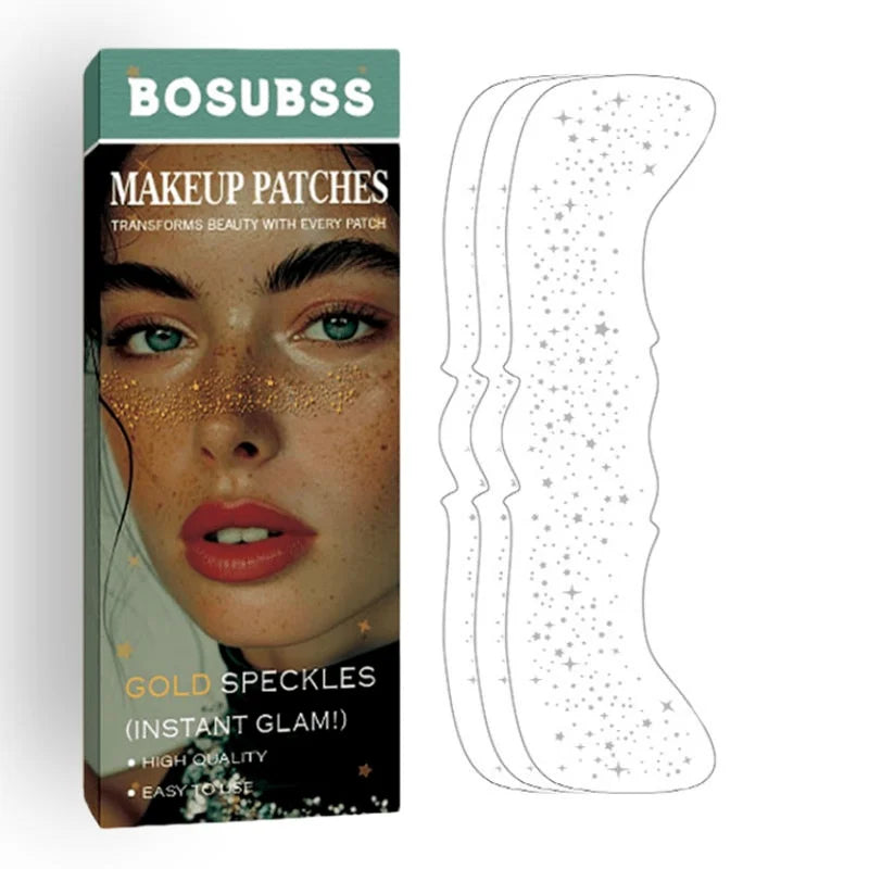 6/3 pieces/set - Gold/Silver Star Flashpoint Facial Tattoo Stickers Easy to Apply Natural Freckle Makeup Decoration Essential Oasis Select 3pcs 1