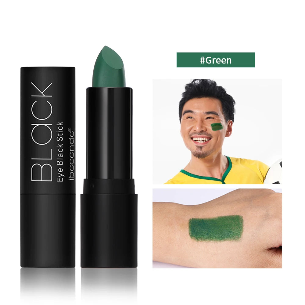 Black Cream-Blendable Face Body Paint Stick for Adults Children Eye Black Softball Football Baseball Sportsfor Halloween Makeup Oasis Select 3green 1pc