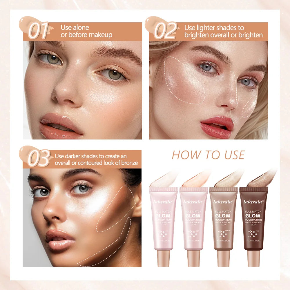 4-Shade BB Cream Foundation & Concealer – Full Coverage Glow BB Cream Foundation Oasis Select