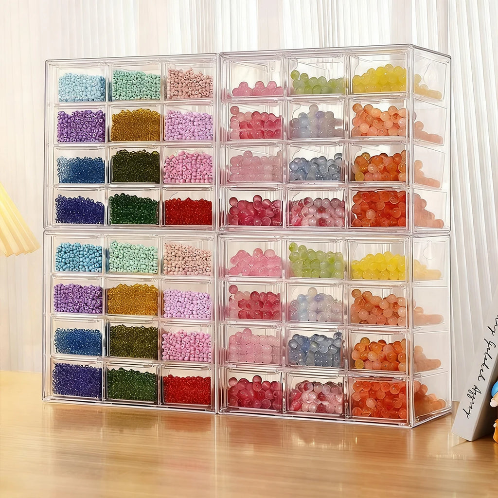 1pc drawer style 6-grid/9-grid/12 grid bracelet jewelry storage box desktop jewelry stationery lipstick dustproof storage box Oasis Select
