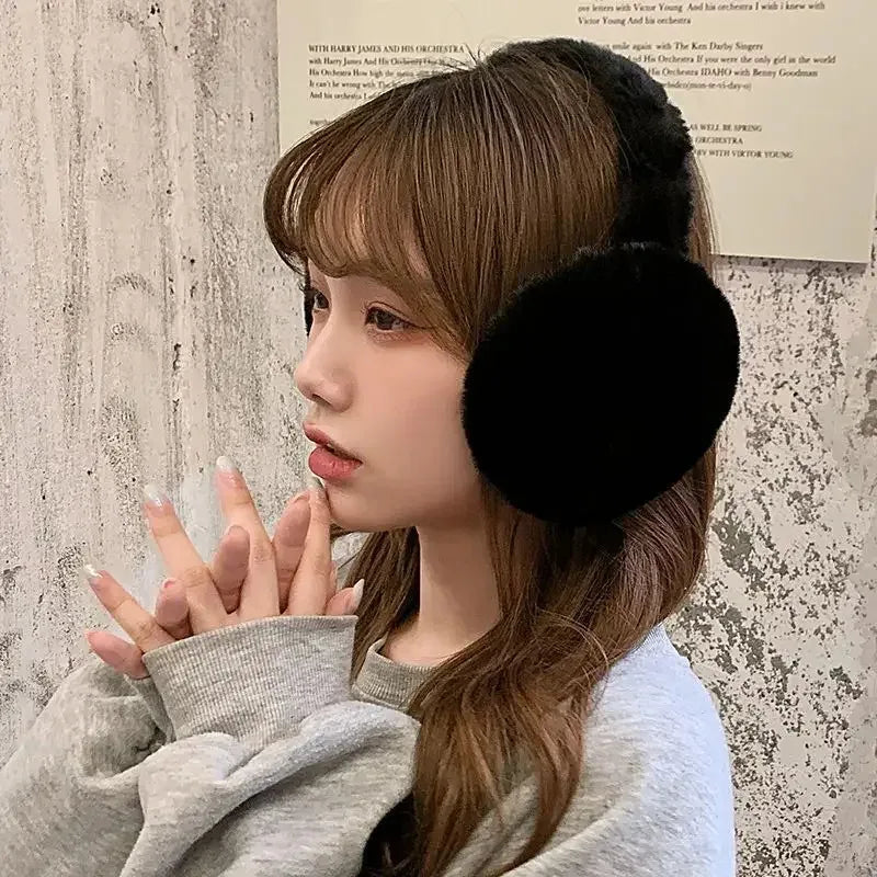 1/2/3/4pcs Solid Color Soft Plush Ear Warmer Winter Warm Earmuffs Fashion Ear Cover Outdoor Protection Ear-Muffs Folding Earflap Oasis Select
