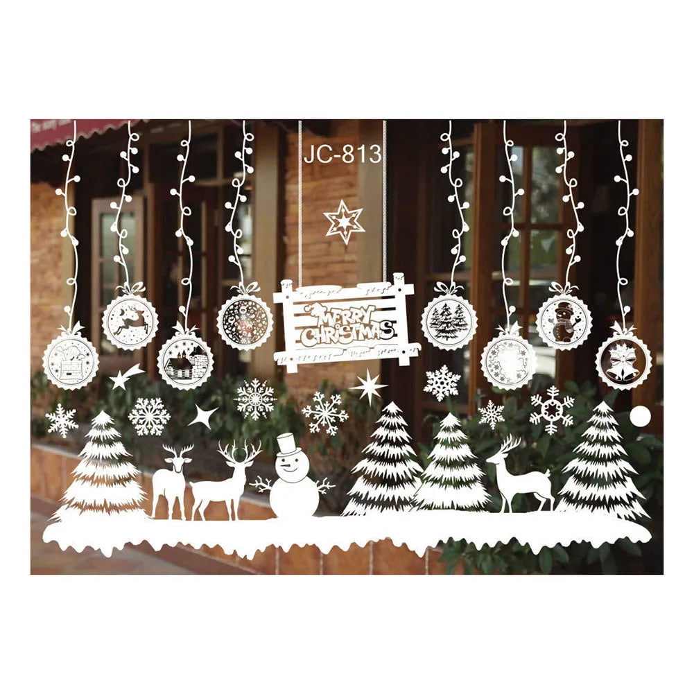 Christmas Window Clings – Snowflake & Reindeer Static Decals Window Clings Oasis Select A
