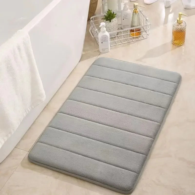 60*40cm Super Absorbent, Super Absorbent, Super Anti Slip Striped Coral Velvet Bathroom Floor Mat, Bathroom Mat, Door Mat Oasis Select