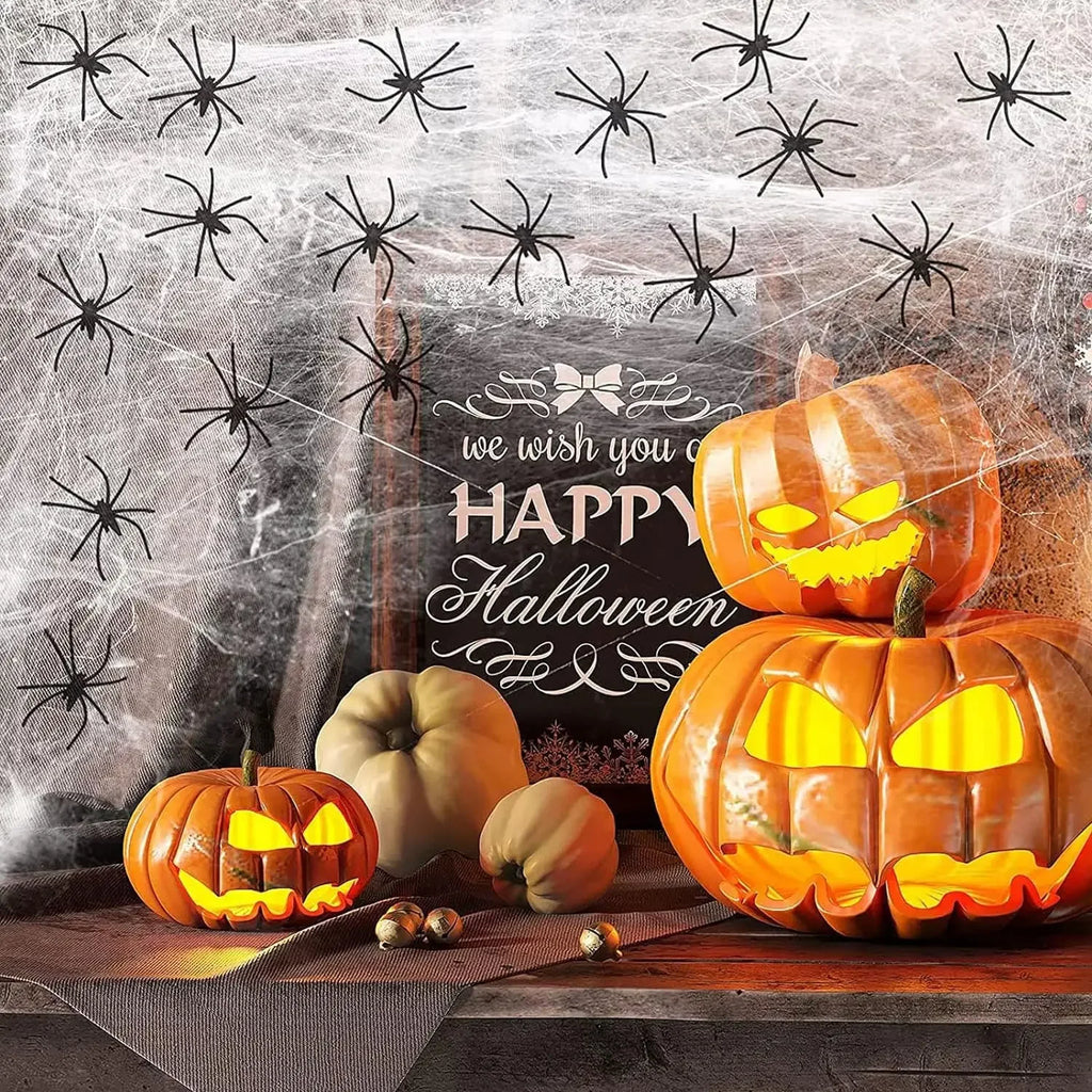 1-20PCS Halloween Decoration Stretchy Spider Web Cotton Cobweb Horror Prop for Haunted House Bar Party Scene Scary Decor Use Oasis Select