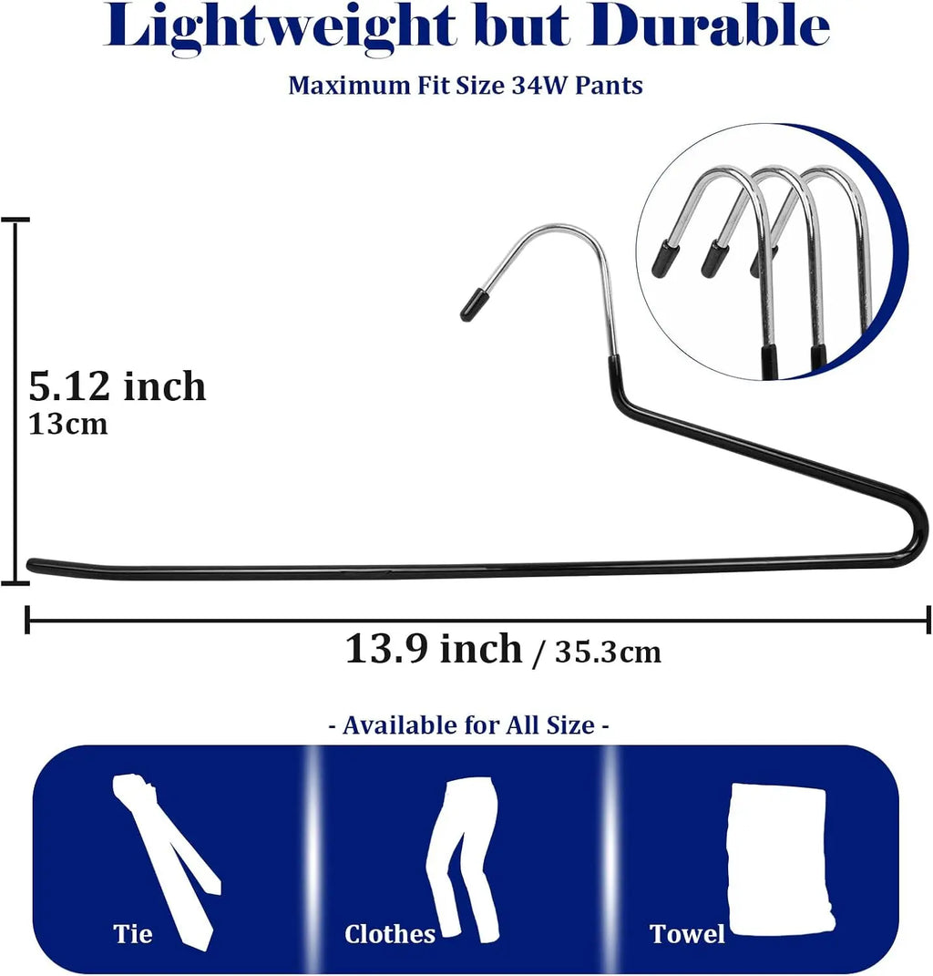 20/30pcs Pants Hangers Non-Slip, Heavy Duty Metal Trouser Racks Space Saving, Open Ended Jeans Hangers for Closet Organization Oasis Select