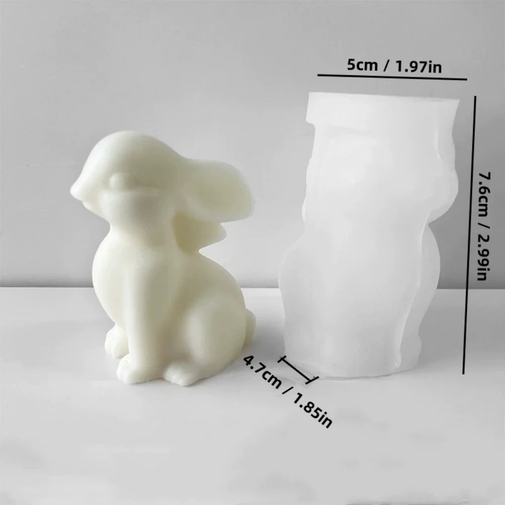 Couple Rabbit Shape Silicone Mold DIY Scented Candle Silicone Mould Soap Candle Making Supplies Gifts Easter Home Decoration Oasis Select Style 2